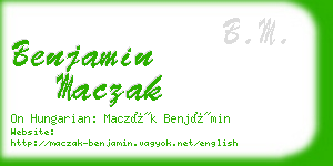 benjamin maczak business card